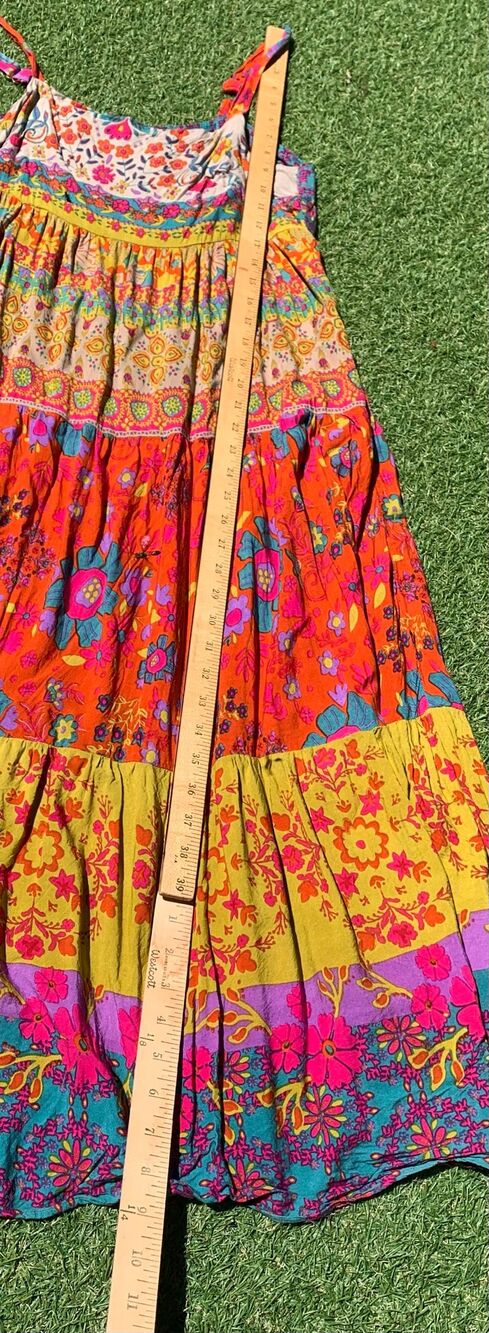 Natural Life Patricia Patchwork Floral BOHO maxi DRESS sz M - Picture 7 of 9